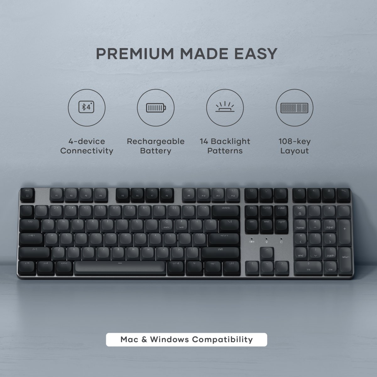 Satechi - SM3 Slim mechanikus háttérvilágítású Bluetooth billentyűzet - Image 5
