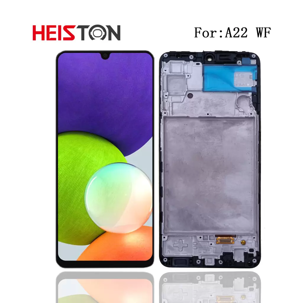 Heiston OLED Fekete kijelző kerettel Samsung Galaxy A22 4G készülékhez