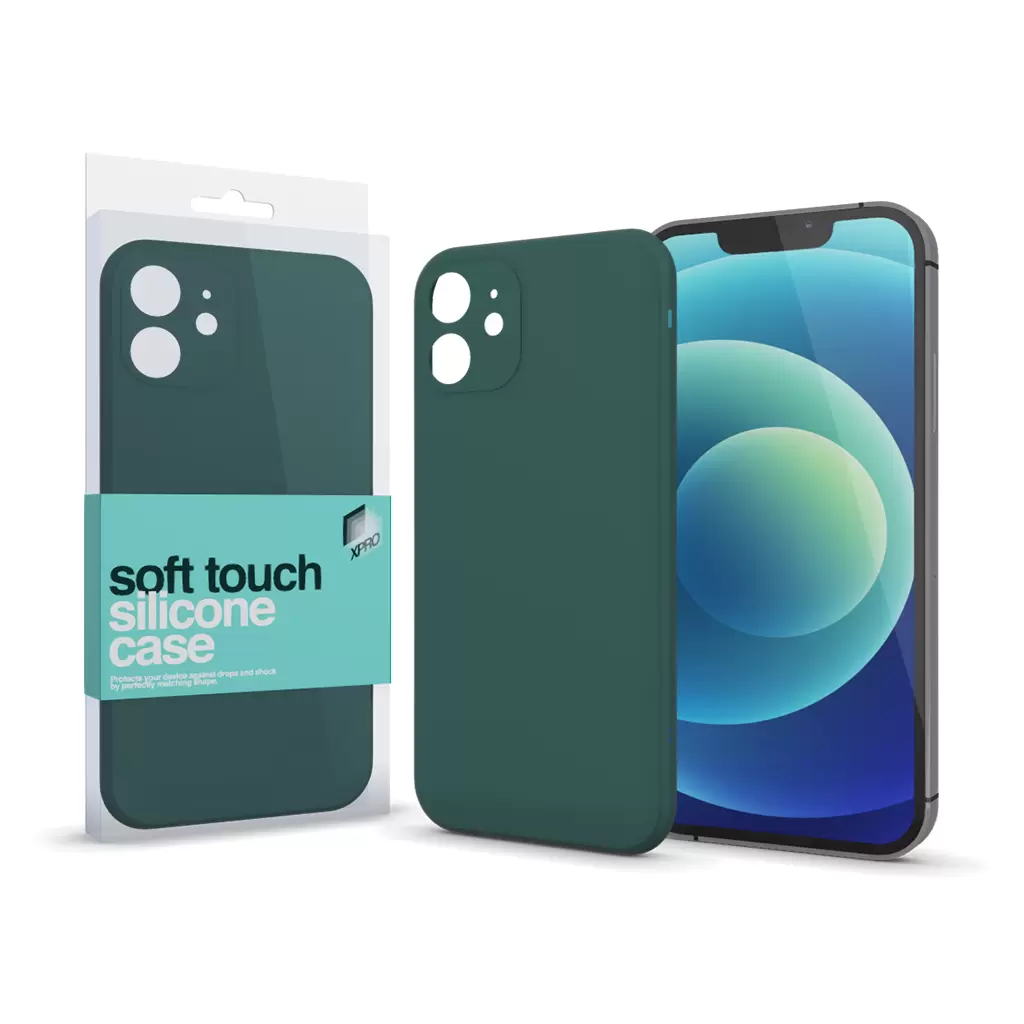 XPRO™ Soft Touch szilikon tok Slim sötétzöld Samsung Galaxy A02s készülékhez