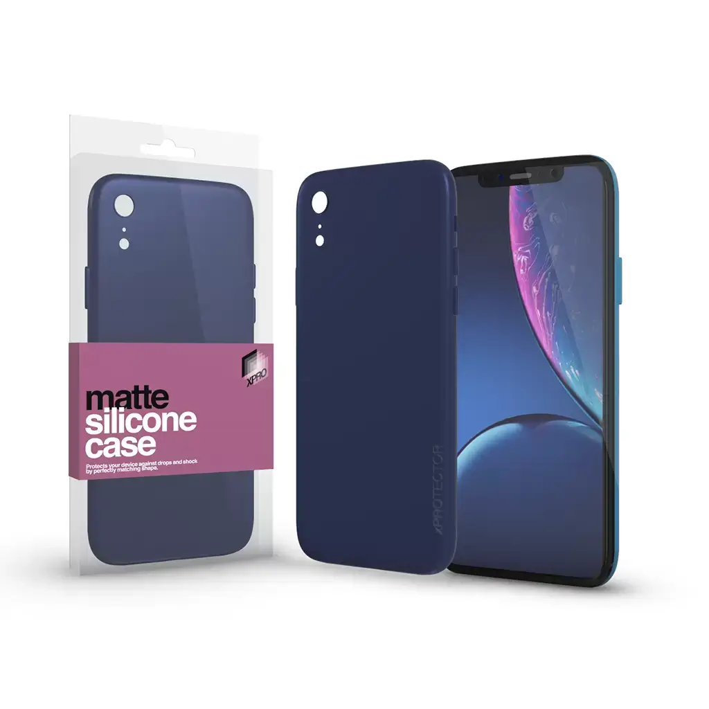 XPRO™ Szilikon matte tok ultravékony sötétsötétkék Apple iPhone Xr készülékhez