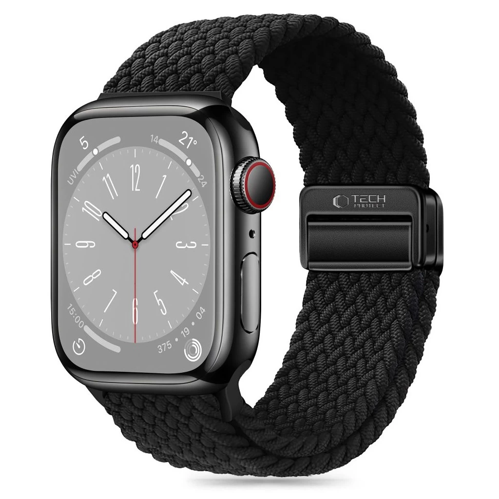 Tech-Protect NYLONMAG óraszíj Fekete, Apple Watch 42mm (S1-S3) / 44mm / 45mm / 46mm / 49mm készülékhez