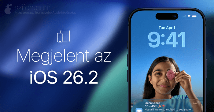 Megjelent az iOS 26.2 – fejlesztések a Zene, Podcastok, Játékok appokhoz, hibajavítások, biztonsági frissítések